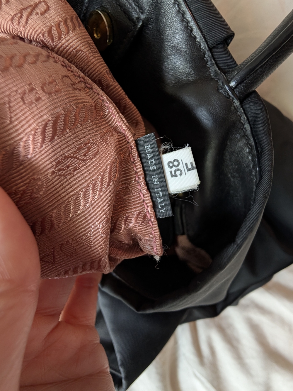 Prada Black Nylon Tote with Signature Bow and Gold Logo - Picture 9 of 13